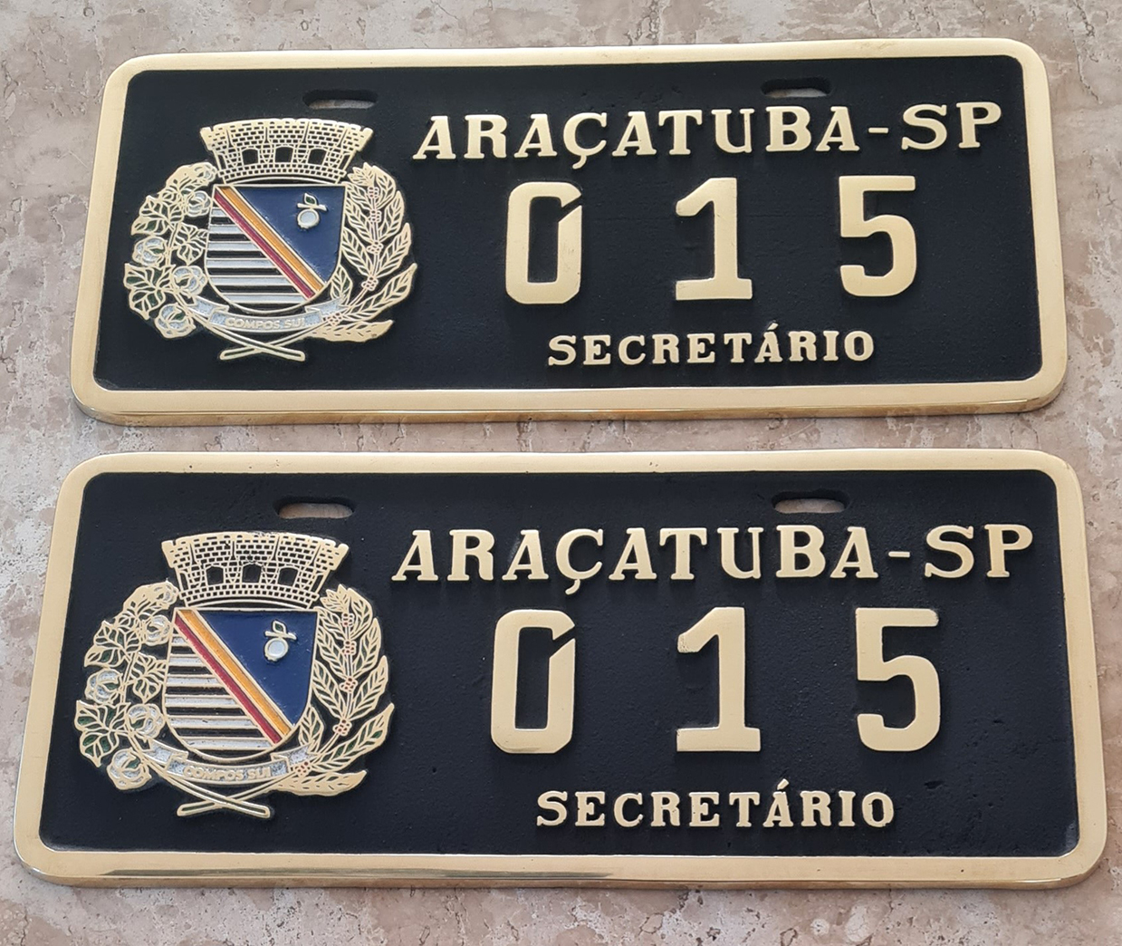 Placa de Carro em Bronze Fundido
